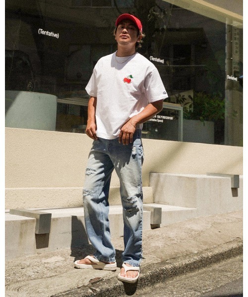 #Re:room（リルーム）の「ヴィンテージリペアストレートデニムパンツ（デニムパンツ・メンズ・ブルー・LARGE/MEDIUM/SMALL）」の2枚目の写真