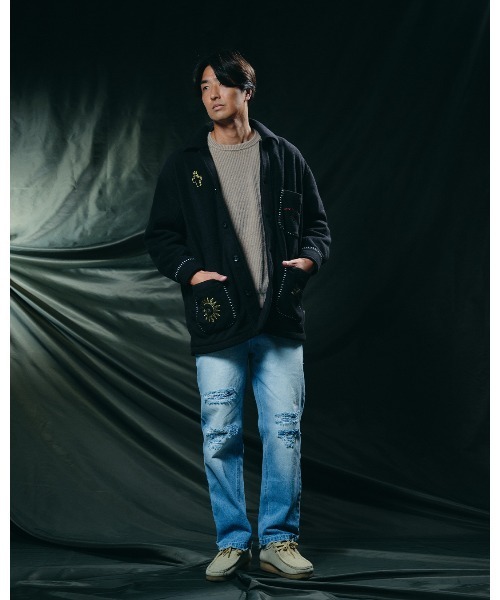 #Re:room（リルーム）の「ヴィンテージリペアストレートデニムパンツ（デニムパンツ・メンズ・ブルー・LARGE/MEDIUM/SMALL）」の8枚目の写真
