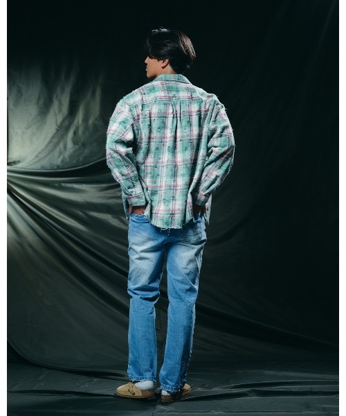 #Re:room（リルーム）の「ヴィンテージリペアストレートデニムパンツ（デニムパンツ・メンズ・ブルー・LARGE/MEDIUM/SMALL）」の9枚目の写真