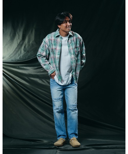 #Re:room（リルーム）の「ヴィンテージリペアストレートデニムパンツ（デニムパンツ・メンズ・ブルー・LARGE/MEDIUM/SMALL）」の12枚目の写真