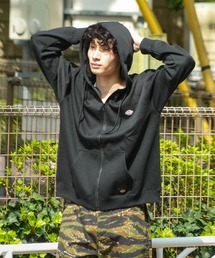 【DICKIES/ディッキーズ】裏起毛 ロゴマークワッペン フルジップパーカー
