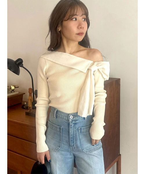 セール】リボンディテールドッキングニット（ニット/セーター）｜LILY