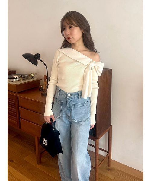 セール】リボンディテールドッキングニット（ニット/セーター）｜LILY