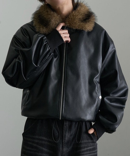 welise/ウェライズ】アーティフィシャルレザー×ボアライニング 2way