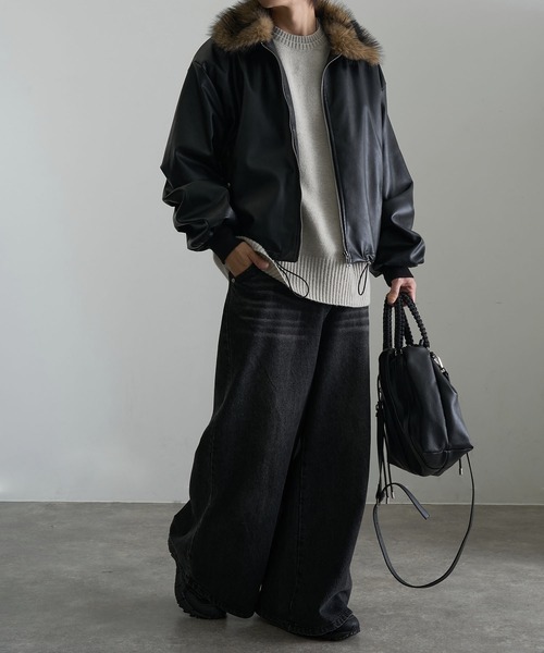 welise/ウェライズ】アーティフィシャルレザー×ボアライニング 2way
