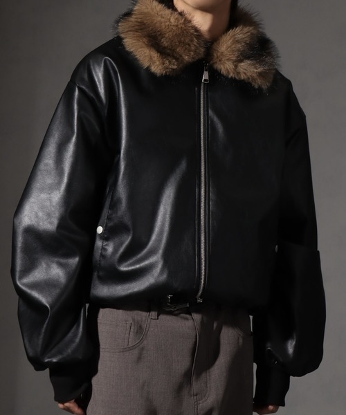 セール】【welise/ウェライズ】アーティフィシャルレザー×ボア