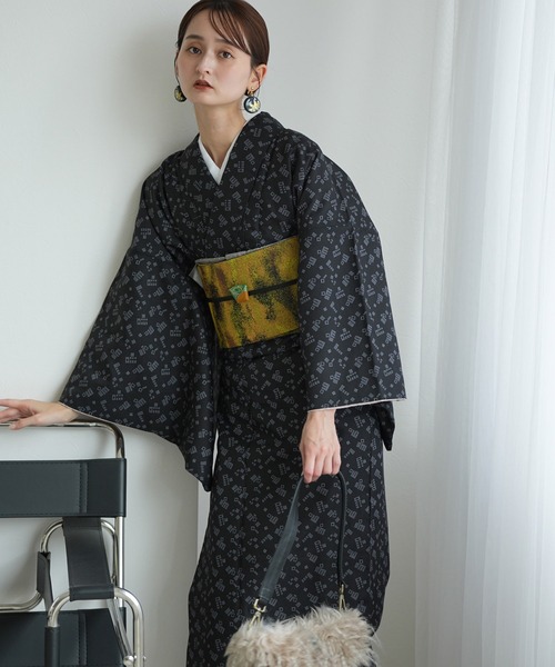 utatane(ウタタネ)の「着物 洗える袷着物(着物・レディース・ブルー系1/ブラック系1/ブラック系3/ブラック系2/グリーン系1/ブルー系2・L/M)」の1枚目の写真