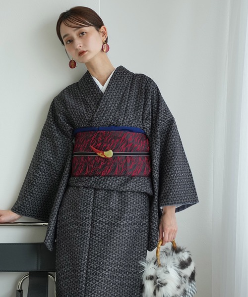 utatane(ウタタネ)の「着物 洗える袷着物(着物・レディース・ブルー系1/ブラック系1/ブラック系3/ブラック系2/グリーン系1/ブルー系2・L/M)」の3枚目の写真