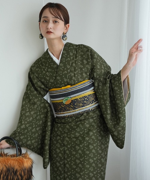 utatane(ウタタネ)の「着物 洗える袷着物(着物・レディース・ブルー系1/ブラック系1/ブラック系3/ブラック系2/グリーン系1/ブルー系2・L/M)」の4枚目の写真