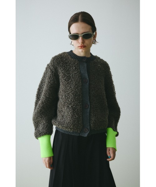 HeRIN.CYE(ヘリンドットサイ)の「Loop yarn knit cardigan ループヤーンニットカーディガン(カーディガン/ボレロ・レディース・グレー/ライトベージュ/ネイビー・FREE)」の1枚目の写真