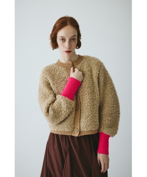 HeRIN.CYE(ヘリンドットサイ)の「Loop yarn knit cardigan ループヤーンニットカーディガン(カーディガン/ボレロ・レディース・グレー/ライトベージュ/ネイビー・FREE)」の2枚目の写真