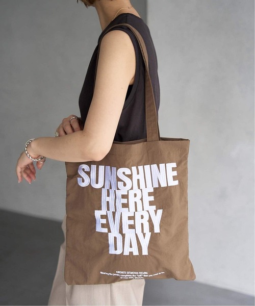 LE TALON（ルタロン）の「《追加》LETALON メッセージトート（トートバッグ・レディース・アイボリー/ブラウン/ベージュ・FREE）」の6枚目の写真