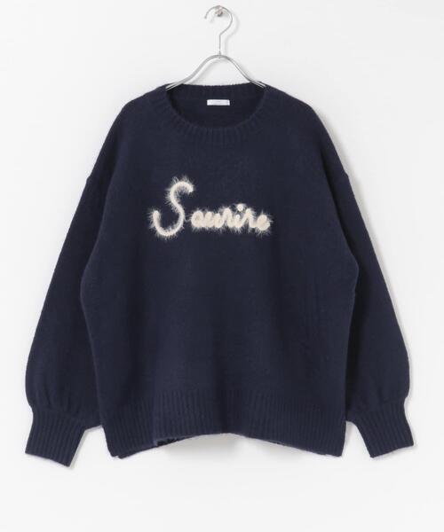ITEMS URBANRESEARCH(アイテムズ アーバンリサーチ)の「クルーネックロゴニットプルオーバー(ニット/セーター・レディース・ネイビー/イエロー/ライトグレー・FREE)」の4枚目の写真