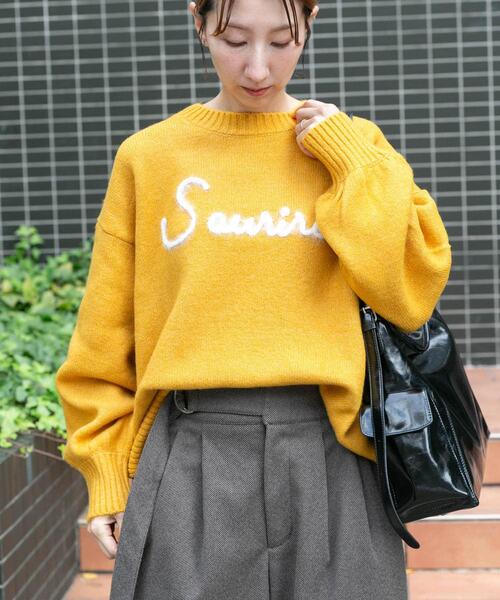 セール】クルーネックロゴニットプルオーバー（ニット/セーター