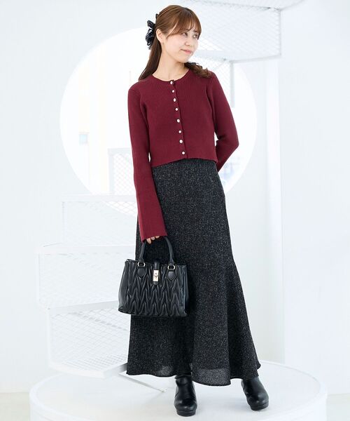 MAJESTIC LEGON(マジェスティックレゴン)の「バックリボンショートカーディガン(カーディガン/ボレロ・レディース・ブラック/アイボリー/ピンク/ボルドー・MEDIUM)」の22枚目の写真
