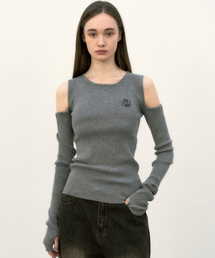 NICOLE WARMER RIBBED OFF SHOULDER KNIT_DEEP GRAY