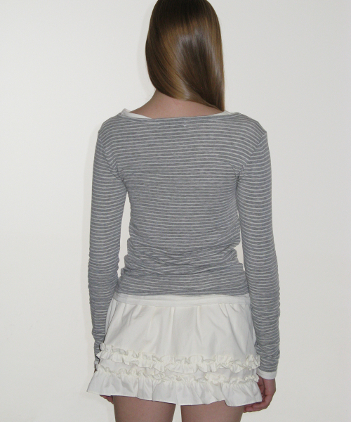 CRANK（クランク）の「フリルレイヤードミニスカート_クリーム（スカート・レディース・その他・FREE）」の3枚目の写真