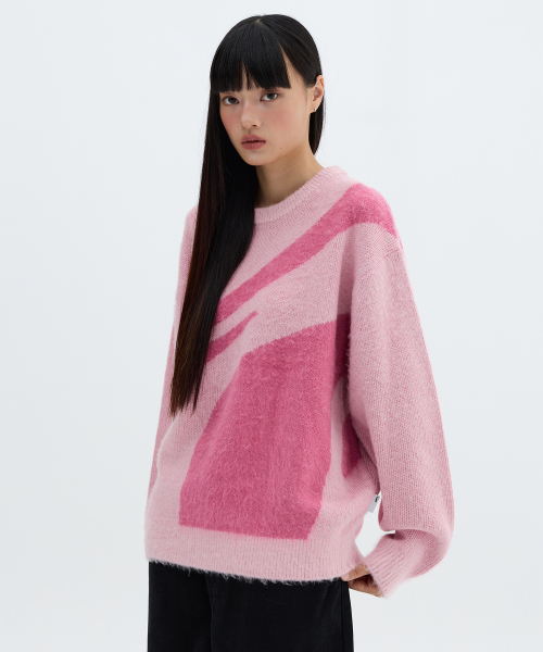 F.ILLUMINATE（フィルミネイト）の「シンボルジャガードラウンドニット-ピンク（ニット/セーター・メンズ・その他・SMALL/MEDIUM/LARGE）」の3枚目の写真