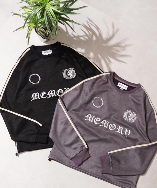 #MEMORY（メモリー）の「【MEMORY】フェイクスエード ゲームシャツ / Faux Suede Game Shirt（スウェット・メンズ・チャコールグレー/ブラック・M/L）」の3枚目の写真