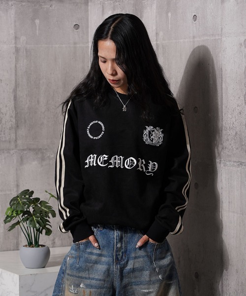 #MEMORY（メモリー）の「【MEMORY】フェイクスエード ゲームシャツ / Faux Suede Game Shirt（スウェット・メンズ・チャコールグレー/ブラック・M/L）」の8枚目の写真