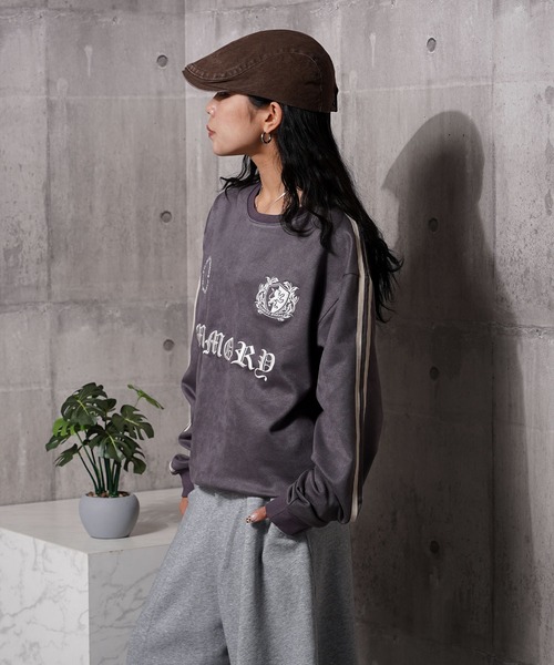 #MEMORY（メモリー）の「【MEMORY】フェイクスエード ゲームシャツ / Faux Suede Game Shirt（スウェット・メンズ・チャコールグレー/ブラック・M/L）」の18枚目の写真