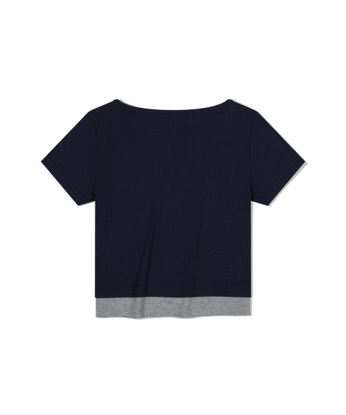 MOAA(モア)の「レイヤードヘンリーTシャツ(ネイビー)(Tシャツ/カットソー・レディース・その他・SMALL/MEDIUM)」の3枚目の写真
