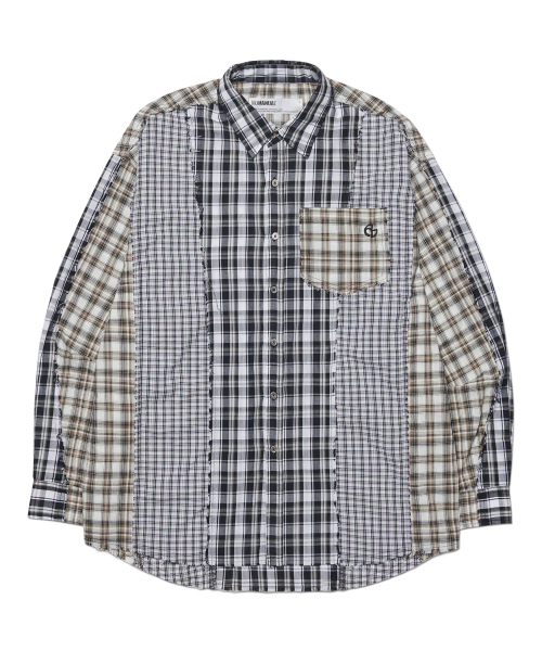 NOMANUAL(NOMANUAL)の「RAW EDGE CHECK SHIRT - BLACK(シャツ/ブラウス・レディース・その他・SMALL/MEDIUM/LARGE)」の1枚目の写真