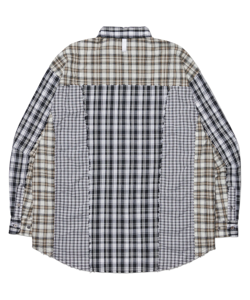 NOMANUAL(NOMANUAL)の「RAW EDGE CHECK SHIRT - BLACK(シャツ/ブラウス・レディース・その他・SMALL/MEDIUM/LARGE)」の2枚目の写真