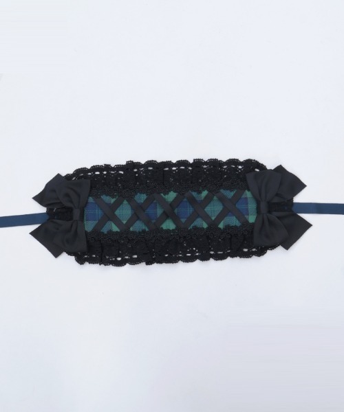 Chalmiere（シャルミエール）の「タータンチェックヘッドドレス（その他ヘアアクセサリー・レディース・グリーン/ワイン/ピンク・FREE）」の7枚目の写真