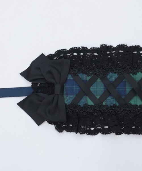 Chalmiere（シャルミエール）の「タータンチェックヘッドドレス（その他ヘアアクセサリー・レディース・グリーン/ワイン/ピンク・FREE）」の9枚目の写真