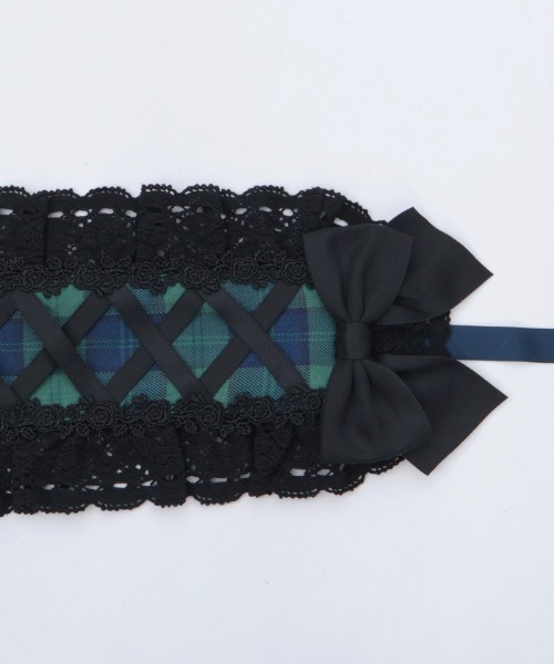 Chalmiere（シャルミエール）の「タータンチェックヘッドドレス（その他ヘアアクセサリー・レディース・グリーン/ワイン/ピンク・FREE）」の10枚目の写真