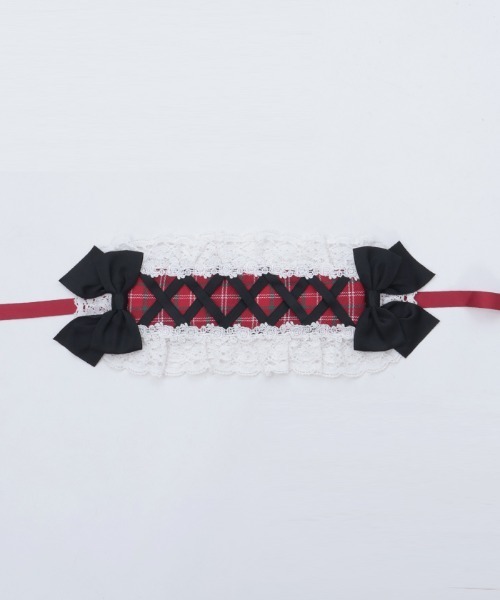 Chalmiere（シャルミエール）の「タータンチェックヘッドドレス（その他ヘアアクセサリー・レディース・グリーン/ワイン/ピンク・FREE）」の11枚目の写真