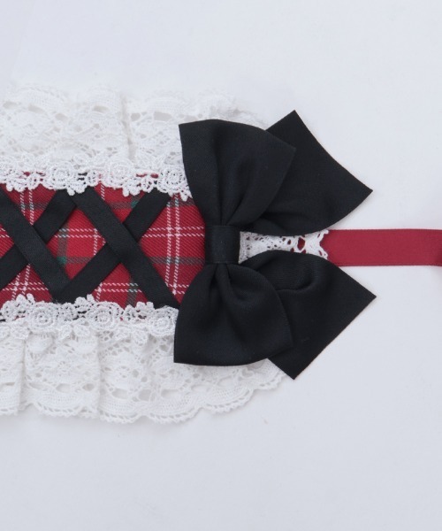 Chalmiere（シャルミエール）の「タータンチェックヘッドドレス（その他ヘアアクセサリー・レディース・グリーン/ワイン/ピンク・FREE）」の15枚目の写真