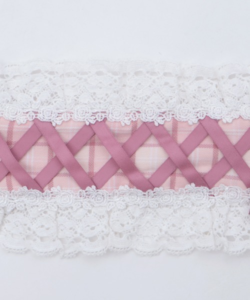 Chalmiere（シャルミエール）の「タータンチェックヘッドドレス（その他ヘアアクセサリー・レディース・グリーン/ワイン/ピンク・FREE）」の19枚目の写真