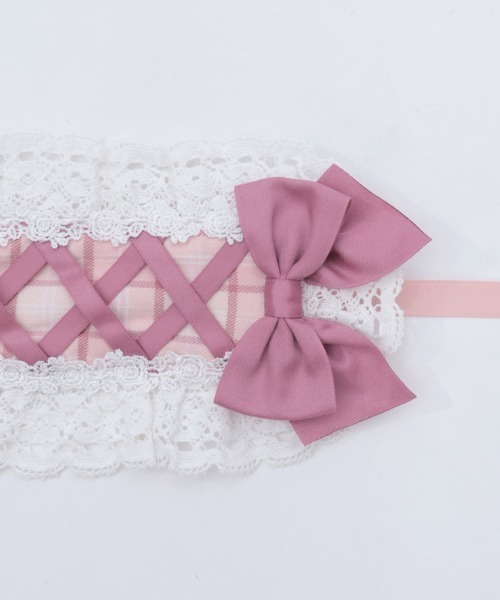 Chalmiere（シャルミエール）の「タータンチェックヘッドドレス（その他ヘアアクセサリー・レディース・グリーン/ワイン/ピンク・FREE）」の20枚目の写真