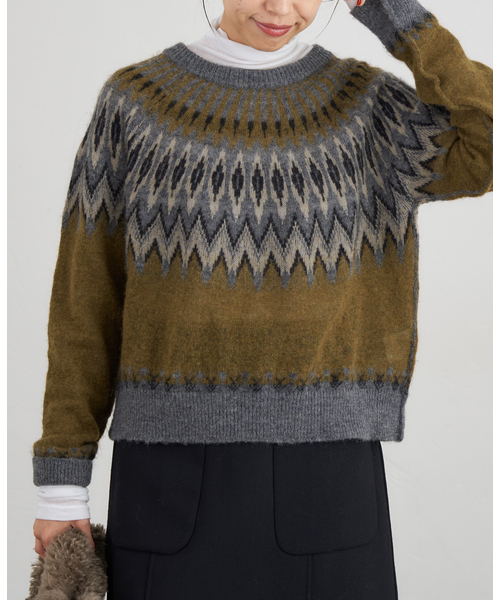 IENA（イエナ）の「ROBERTO COLLINA/ロベルトコリーナ GIROCOLLO CROPPED ニット 253F23001（ニット/セーター・レディース・カーキ・FREE）」の15枚目の写真