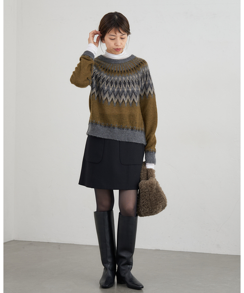 IENA（イエナ）の「ROBERTO COLLINA/ロベルトコリーナ GIROCOLLO CROPPED ニット 253F23001（ニット/セーター・レディース・カーキ・FREE）」の19枚目の写真
