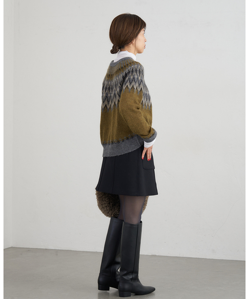 IENA（イエナ）の「ROBERTO COLLINA/ロベルトコリーナ GIROCOLLO CROPPED ニット 253F23001（ニット/セーター・レディース・カーキ・FREE）」の4枚目の写真