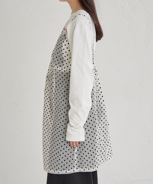 mystic（ミスティック）の「ドットチュールキャミチュニック（キャミソール・レディース・ブラック/オフホワイト/ベージュ・FREE）」の22枚目の写真