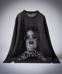 RE730 | RE730 インパクト大のフェイスニット　クルーネック(ニット/セーター)