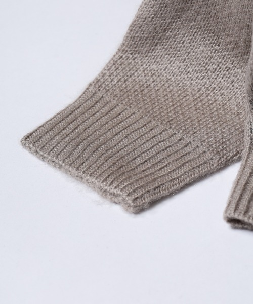 RE730（アールイーセブンサーティー）の「RE730 インパクト大のフェイスニット　クルーネック（ニット/セーター・メンズ・グレー/ブラック・L/M）」の15枚目の写真