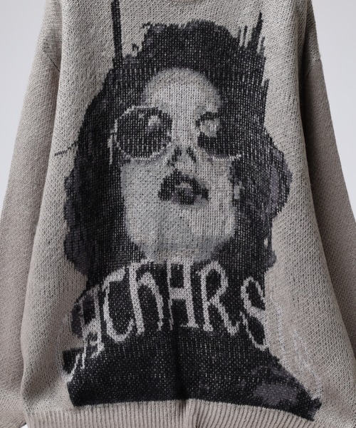 RE730（アールイーセブンサーティー）の「RE730 インパクト大のフェイスニット　クルーネック（ニット/セーター・メンズ・グレー/ブラック・L/M）」の14枚目の写真