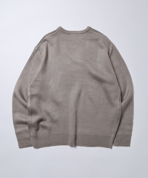 RE730（アールイーセブンサーティー）の「RE730 インパクト大のフェイスニット　クルーネック（ニット/セーター・メンズ・グレー/ブラック・L/M）」の16枚目の写真