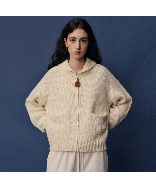 Snow flower cable cardigan_ivory