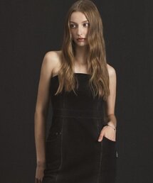 PRENDA（プレンダ）の「DENIM TERRY TUBE DRESS BLACK（ワンピース）」