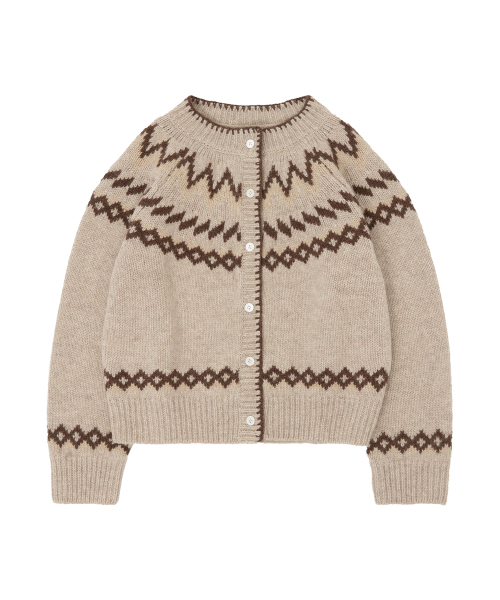 SIYAZU（シヤジュ）の「SIKN2166 ノルディックジャカードニットカーディガン_Beige（カーディガン/ボレロ・レディース・Beige・ONE）」の3枚目の写真