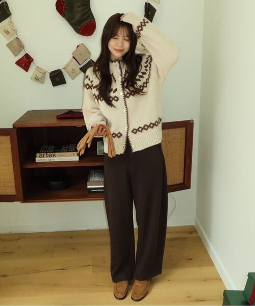 SIYAZU（シヤジュ）の「SIKN2166 ノルディックジャカードニットカーディガン_Beige（カーディガン/ボレロ・レディース・Beige・ONE）」の10枚目の写真