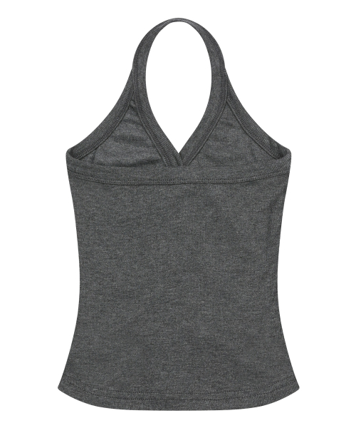 MUCENT（ムセント）の「メラホルターネッククロップスリーブレスナシ（4カラー）（Tシャツ/カットソー・レディース・ホワイト/ブラック/グレー/チャコール・FREE）」の19枚目の写真