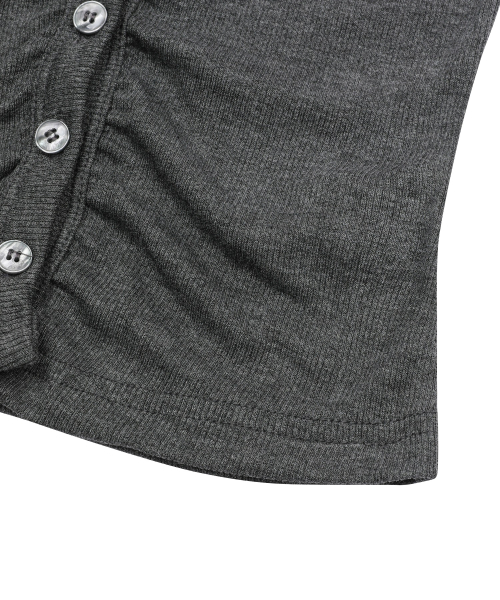 MUCENT（ムセント）の「メラホルターネッククロップスリーブレスナシ（4カラー）（Tシャツ/カットソー・レディース・ホワイト/ブラック/グレー/チャコール・FREE）」の17枚目の写真