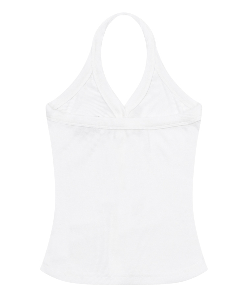 MUCENT（ムセント）の「メラホルターネッククロップスリーブレスナシ（4カラー）（Tシャツ/カットソー・レディース・ホワイト/ブラック/グレー/チャコール・FREE）」の15枚目の写真